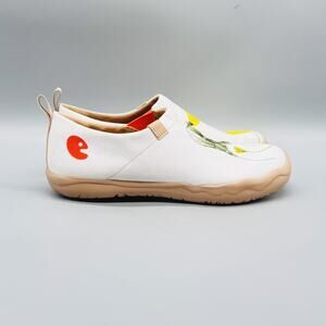 UIN Shoes Womens 5.5 White Canvas Toledo Dog Girl Art Walking Travel Slip On
